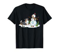 Australian Shepherd Snowman Christmas Tree Xmas Womens Mens T-Shirt