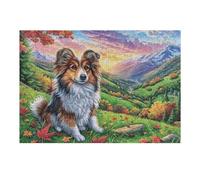 Australian Shepherd Spring Farm 300 Piece Jigsaw Puzzle for Adults Vacation Souvenir Memory Keepsake No Dust Pieces Great Gift for Travelers 300 PCS