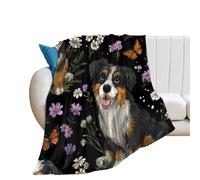 Australian Shepherd Throw Blanket for Couch Soft Warm Flannel Bed Blankets for All Seasons 60"*80"（150 * 200cm）