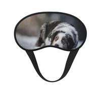 Australian Shepherd Winter Snow White Gray Dogs, Full Eye Covers Light Blocking Eye Masks Blackout Sleep Eye Muffs