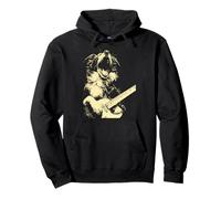 Australian Shepherd with Guitar Guitarist Dog Punk Grunge Pullover Hoodie