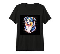 Australian Shepherd with Strong Colors Premium T-Shirt