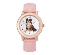 Australian Shepherd Women's Custom Watch Fashion Soft Strap Wristwatches Gifts for Birthdays Valentine's Day