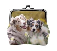 Australian Shepherdch, PU Leather Coin Purse, Small Wallets, Change Pouch with Kiss Lock Clasp Buckle, Change Purse