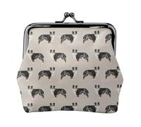 Australian Shepherds Cute, PU Leather Coin Purse, Small Wallets, Change Pouch with Kiss Lock Clasp Buckle, Change Purse