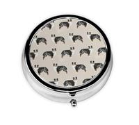 Australian Shepherds CuteMeta Pill Box 3 Compartment Medicine Case,Portable Organizer