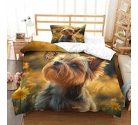 Australian Silky Terrier Three-dimensional Printing Bedding Bedding Ensemble Australian Silky Terrier Quilt Cover Superior Microfiber Encased with Zipper Plush And Low-maintenance Single（135x200cm）