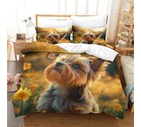 Australian Silky Terrier Three-dimensional Printing Bedding Bedding Ensemble Australian Silky Terrier Duvet Cover Ultra-fine Fiber Pillow Slip Included Soft And Easy to Maintain Super King（260x220cm）