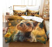 Australian Silky Terrier Three-dimensional Printing Bedding Bedding Ensemble Australian Silky Terrier Quilt Cover Superior Microfiber Encased with Zipper Plush And Low-maintenance King（220x240cm）