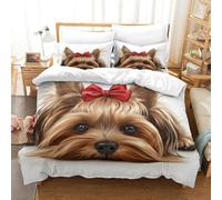 Australian Silky Terrier Three-dimensional Printing Bedding Bedding Ensemble Australian Silky Terrier Duvet Cover Superior Microfiber Encased with Zipper Plush And Low-maintenance King（220x240cm）