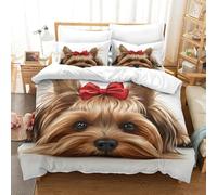 Australian Silky Terrier Three-dimensional Printing Bedding Comforter Set Australian Silky Terrier Bed Cover High-thread-count Fabric Pillow Slip Included Soft And Easy to Maintain Single（140x200cm）
