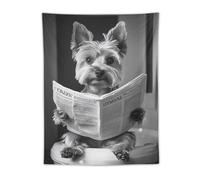 Australian Terrier Wall Art_ Funny Bathroom Decor_ Terrier in Toilet_ Animal in Toilet_ Petshop Art_ Dog Art_ Terrier Gift_ -1_4 Tapestry Small Tapestry Wall Hanging Bedding Tapestry Aesthetic Wall Ta