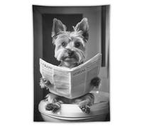 Australian Terrier Wall Art_ Funny Bathroom Decor_ Terrier in Toilet_ Animal in Toilet_ Petshop Art_ Dog Art_ Terrier Gift_ -1_4 Tapestry Small Tapestry Wall Hanging Bedding Tapestry Aesthetic Wall Ta