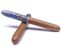 Australian Treasures Clapsticks, Wooden Rhythm Sticks, Blue Design, 25 x 3 cm, Traditional Percussion Instruments, Suitable for All Ages