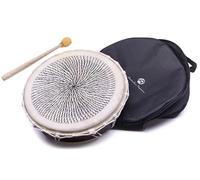 Australian Treasures Hand Drum with Heartbeat Design, 30 cm, Handmade, for Rhythm and Sound Rituals, with Carrying Bag and Wooden Playstick