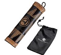 Australian Treasures Rainmaker Instrument 20 cm Relief Carved Bamboo Wood - Rain Rattle Sound Healing - Wooden Percussion Rain Stick with Nylon Bag for Children & Adults