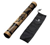 Australian Treasures Rainmaker Instrument 40 cm Relief Carved Bamboo Wood - Rain Rattle Sound Healing - Wooden Percussion Rain Stick with Nylon Bag for Children & Adults