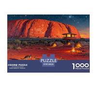 Australian Uluru Monolith Sunset Wooden Jigsaw Puzzle Waterproof 1000 Piece Puzzles for Adults Colourful Challenging Games