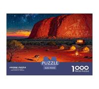 Australian Uluru Monolith Sunset Wooden Jigsaw Puzzle Waterproof 1000 Piece Puzzles for Adults Gifts Impossible Educational Games