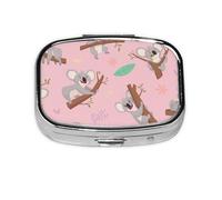 Australian Wild Cute Animal Koala,Meta Pill Box 2 Compartment Medicine Case,Portable Organizer,Rectangle Meta Portable Organizer Pill Box 714 Compartment Medicine Case