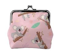 Australian Wild Cute Animal Koala, PU Leather Coin Purse, Small Wallets, Change Pouch with Kiss Lock Clasp Buckle, Change Purse