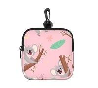 Australian Wild Cute Animal Koala, Square Zipper Storage Bag, Neoprene Coin Purse, Small Wallets, Change Pouch, Change Purse