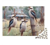 Australian Wildlife Farm Landscape 1000-Piece Birds on Fence Thick Cardboard Puzzle Bundle 12+ Cognitive Development Kids Beginners Christmas Birthday Family Puzzle Gift 38x26cm/1000pcs