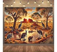 Australian wildlife habitat background banner polyester background multi-purpose holiday decoration 350x240CM