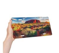 Australia'S Wild Red Rock Desert Aluminum License Plate 6 X 12 Inch Metal Car Novelty Vanity Decoration Front License Plate Cover Car Decor Accessory