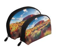 Australia'S Wild Red Rock Desert Printed Makeup Bags 2-Piece Portable Shell Travel Toiletry Bag