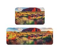 Australia'S Wild Red Rock Desert Rug Cushioned Kitchen Rugs Sets Of 2 Comfort Standing Mat For Home Decor Sink,Kitchen Mats For Floor Non Slip Washable ，Laundr 17"X47"+17"X30"