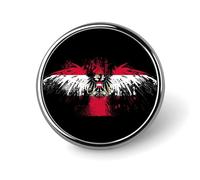 Austria Austrians Flag Round Metal Badge Lapel Pin,Stylish Patriotic Pattern Button Brooch Decorative Badges for Men Women