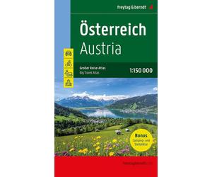 Austria Big Travel Atlas 1:150,000 Hardback: with camping and caravanning by Fre