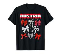 Austria Bow Flag Apparel Women Girls Central Europe T-Shirt