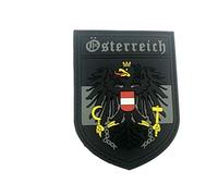 Austria Coat Of Arms Österreich Crest Subdued Grey Black Airsoft PVC Patch