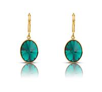 Austria Crystal Drop Earrings for Women - Bezel Set Dangle Earrings - Korean-Made Minimalist Jewelry Gift for Her - Elegant Everyday Sparkle, M, Metal Cubic Zirconia, Cubic Zirconia