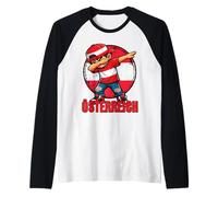 Austria Dabbing Boy Austrian Flag Raglan Baseball Tee