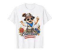 Austria Dahoam in de Berg Costume Lederhosn Alps Value Graphic T-Shirt, Men, White, M