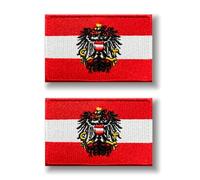 Austria Eagle Badge Hook and Loop Patches Pack of 2, Flag German Army Eagle Vienna Flag Morale Patches for Tactical Clothing Jacket Backpacks Baseball Cap Jeans Vest Uniforms