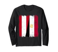 Austria Egypt Half Flag Austrian Egyptian Heritage Long Sleeve T-Shirt