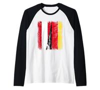 Austria Germany Half Flag Austrian German Unity Pride Raglan Baseball Tee