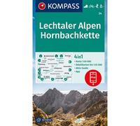 Austria + Germany Lechtaler Alpen Hornbachkette Kompass hiking cycling map 24