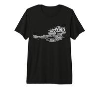 Austria Map Outline Silhouette Cities Holiday Travel Vienna Premium T-Shirt