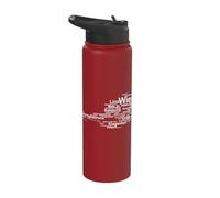 Austria Map Outline Silhouette Cities Holiday Travel Vienna Stainless Steel Insulated Water Bottle