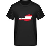 Austria Map T-Shirt - Flag & Map Austria Shirt, black, XL