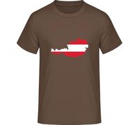 Austria Map T-Shirt - Flag & Map Austria Shirt, chocolate, XXL