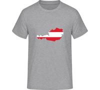 Austria Map T-Shirt - Flag & Map Austria Shirt, Grey (sports grey), 3XL