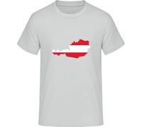 Austria Map T-Shirt - Flag & Map Austria Shirt, lightgrey, XL