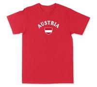 Austria Mens Tshirt Austria Football T Shirt Austrian Flag Badge Tee Gift Austrian Apparel Tshirt, S, Red
