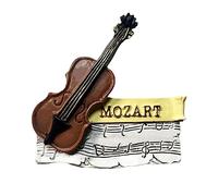 Austria Mozart's Violin Refrigerator Magnet 3D Travel Souvenir Fridge Decoration Magnetic Sticker Hand Painted Craft Collection